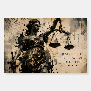 Justice Is The Foundation Of Liberty Lady Justice Foam Board