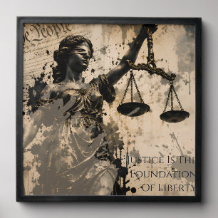 Justice Is The Foundation Of Liberty Lady Justice Peel And Stick Photo Tile