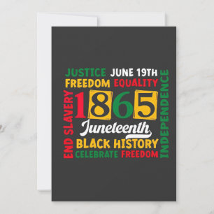 Justice June 19th Freedom Equality 1865 Save The Date