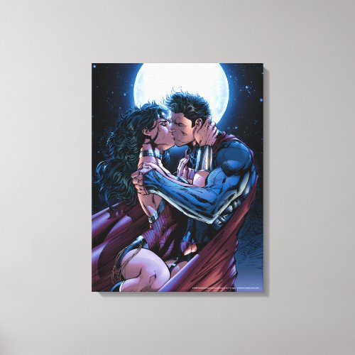 Justice League 12 Wonder Woman  Superman Kiss Canvas Print