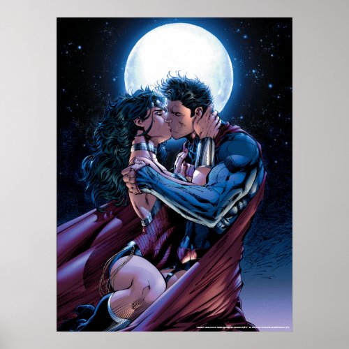 Justice League 12 Wonder Woman  Superman Kiss Poster