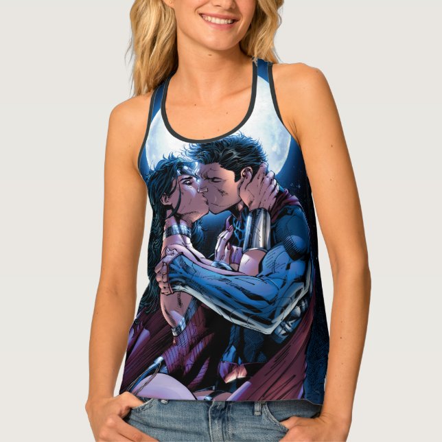 Justice League #12 Wonder Woman & Superman Kiss Tank Top (Front)