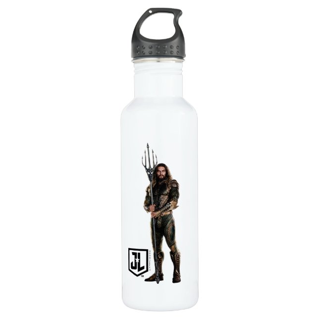 Justice League | Aquaman On Battlefield Stainless Steel Water Bottle (Front)