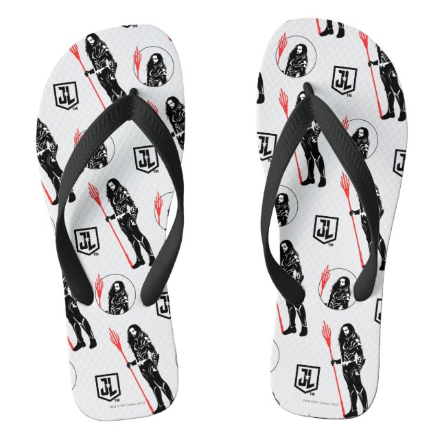 Justice League | Aquaman Pose Noir Pop Art Flip Flops (Footbed)