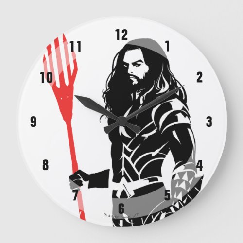 Justice League  Aquaman Pose Noir Pop Art Large Clock