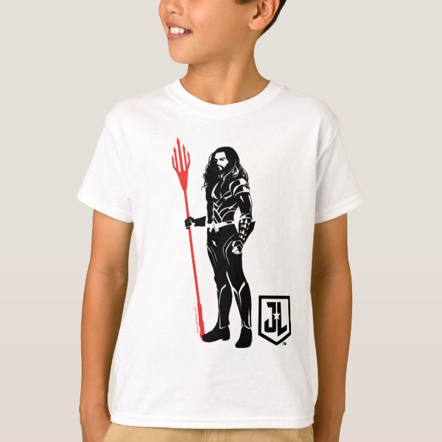 Justice League | Aquaman Pose Noir Pop Art T-Shirt (Front)