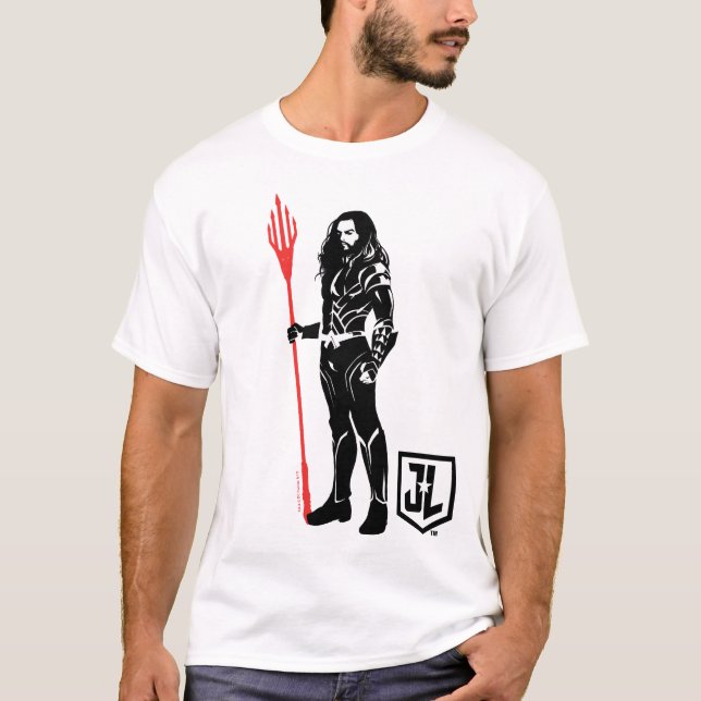 Justice League | Aquaman Pose Noir Pop Art T-Shirt (Front)