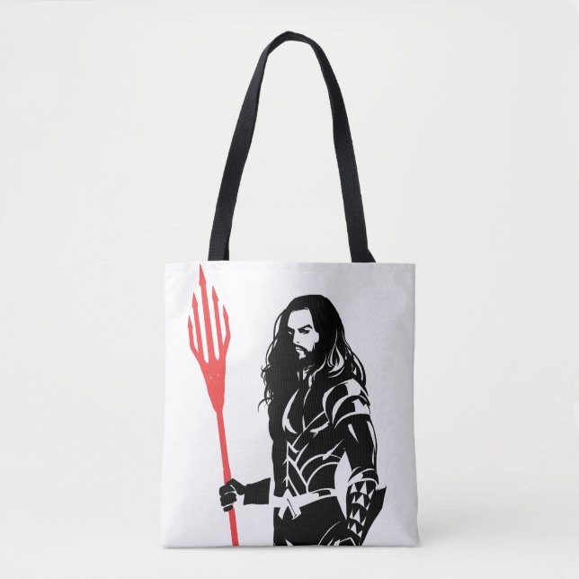 Justice League | Aquaman Pose Noir Pop Art Tote Bag (Front)