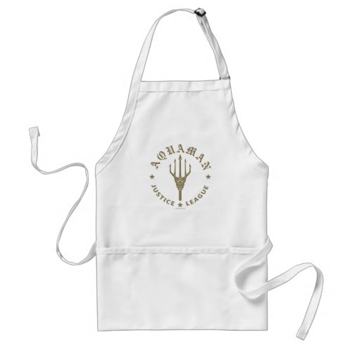 Justice League  Aquaman Retro Trident Emblem Adult Apron