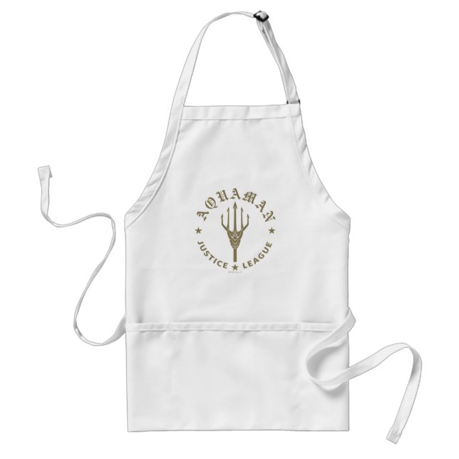 Justice League | Aquaman Retro Trident Emblem Adult Apron (Front)