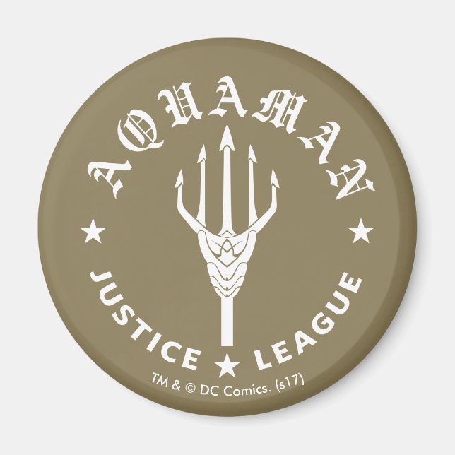 Justice League | Aquaman Retro Trident Emblem Magnet (Front)