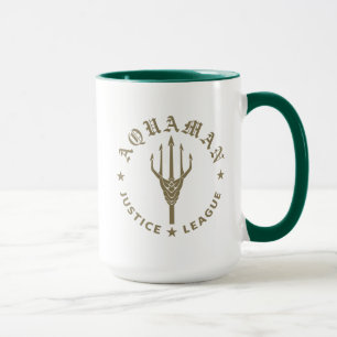 Justice League Aquaman Retro Trident Emblem Mug