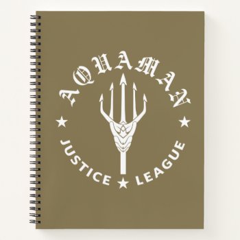 Justice League | Aquaman Retro Trident Emblem Notebook by justiceleague at Zazzle