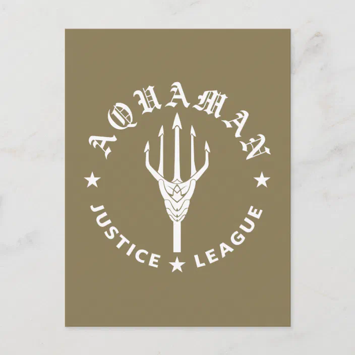 Justice League Aquaman Retro Trident Emblem Postcard Zazzle Com