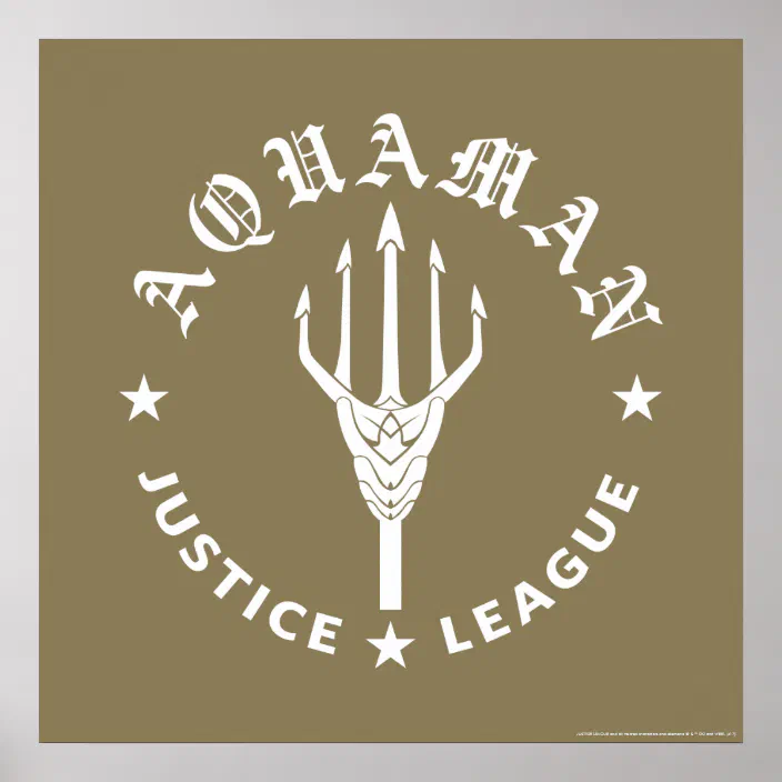 Justice League Aquaman Retro Trident Emblem Poster Zazzle Com