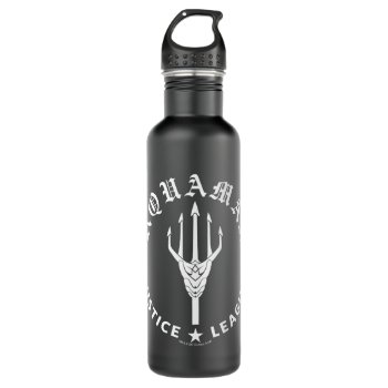 Justice League | Aquaman Retro Trident Emblem Stainless Steel Water Bottle by justiceleague at Zazzle