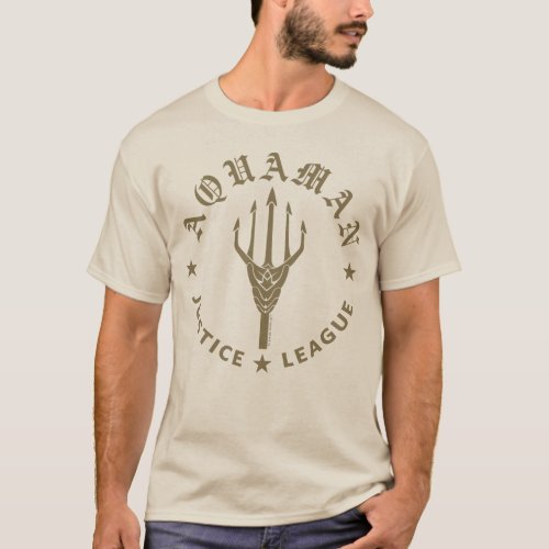 Justice League  Aquaman Retro Trident Emblem T_Shirt