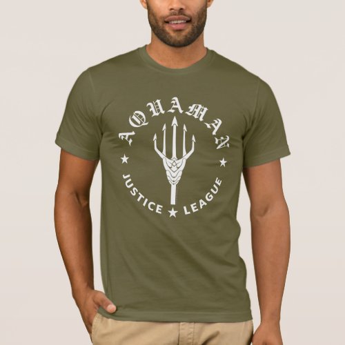 Justice League  Aquaman Retro Trident Emblem T_Shirt