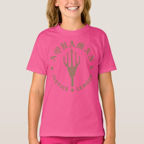 Justice League  Aquaman Retro Trident Emblem T_Shirt