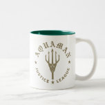 Justice League | Aquaman Retro Trident Emblem Two-Tone Coffee Mug