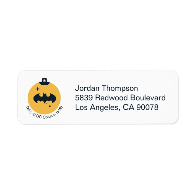 Justice League Batman Holiday Bauble Label (Front)