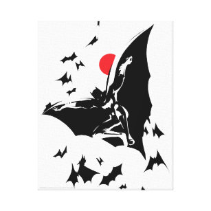 Justice League   Batman in Cloud of Bats Pop Art Canvas Print