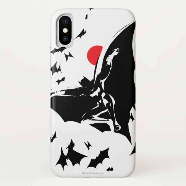 Justice League | Batman in Cloud of Bats Pop Art Case-Mate iPhone Case (Back)