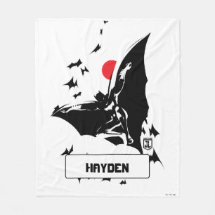Justice League Batman in Cloud of Bats Pop Art Fleece Blanket