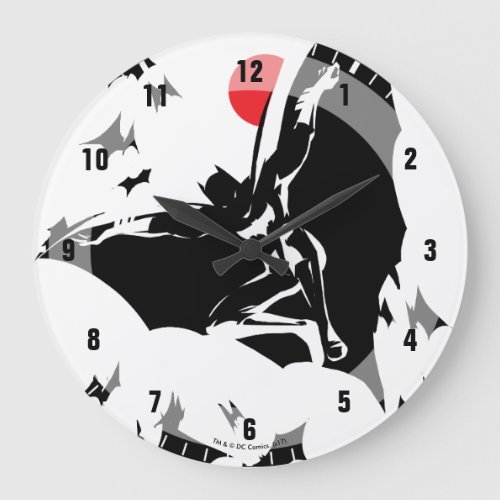 Justice League  Batman in Cloud of Bats Pop Art Large Clock