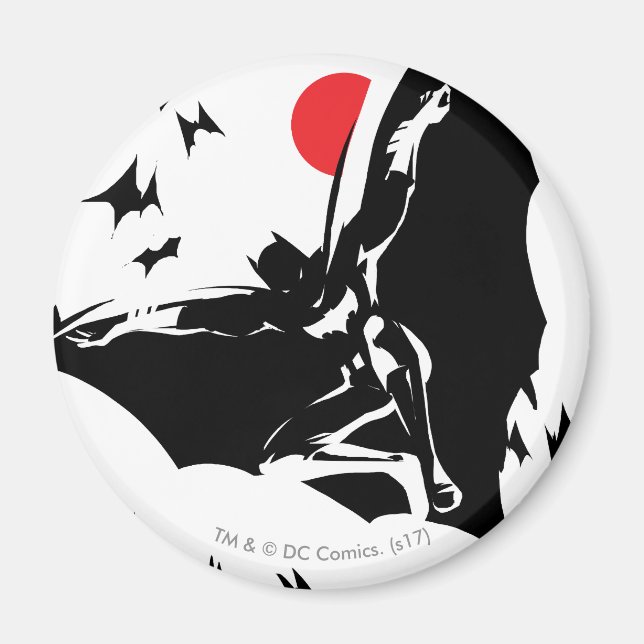Justice League | Batman in Cloud of Bats Pop Art Magnet (Front)