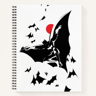 Justice League   Batman in Cloud of Bats Pop Art Notebook