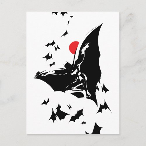 Justice League  Batman in Cloud of Bats Pop Art Postcard