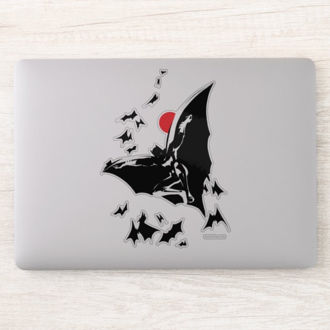 Justice League | Batman in Cloud of Bats Pop Art Sticker (Computer)