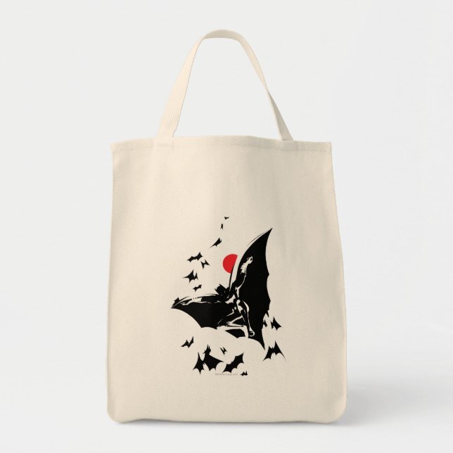 Justice League | Batman in Cloud of Bats Pop Art Tote Bag (Front)