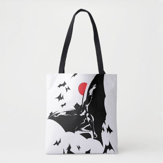 Justice League | Batman in Cloud of Bats Pop Art Tote Bag (Front)