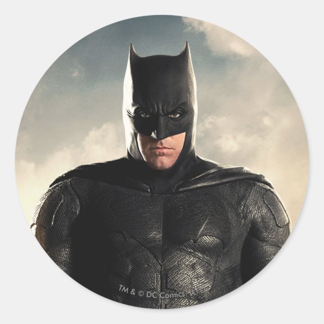 Justice League | Batman On Battlefield Classic Round Sticker (Front)