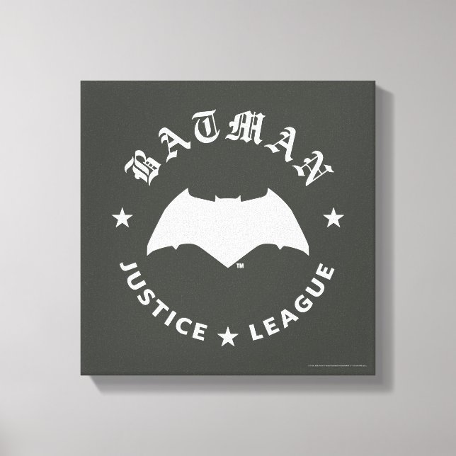 Justice League | Batman Retro Bat Emblem Canvas Print (Front)