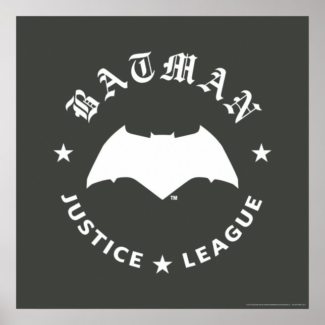 Justice League | Batman Retro Bat Emblem Poster (Front)