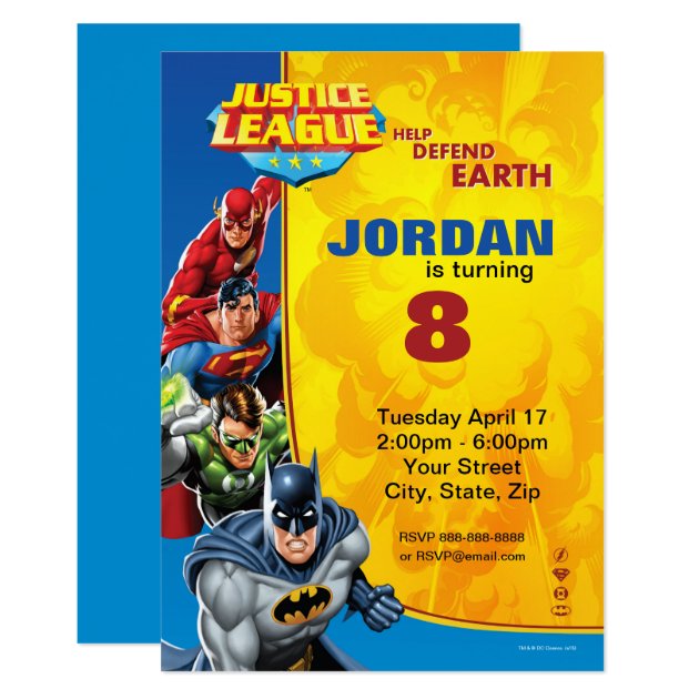Justice League Birthday Birthday Invitation