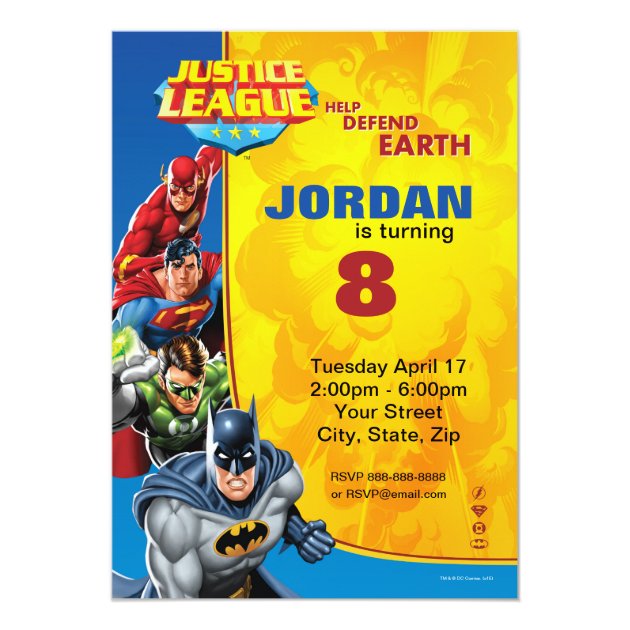Justice League Birthday Birthday Invitation