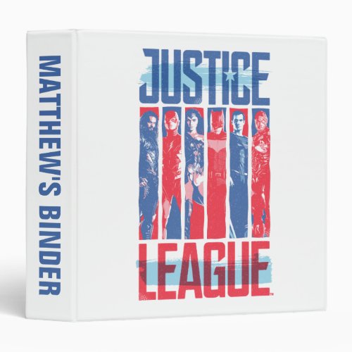 Justice League  Blue  Red Group Pop Art 3 Ring Binder