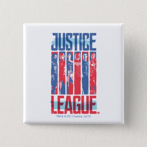 Justice League  Blue  Red Group Pop Art Button