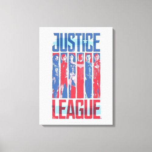 Justice League  Blue  Red Group Pop Art Canvas Print