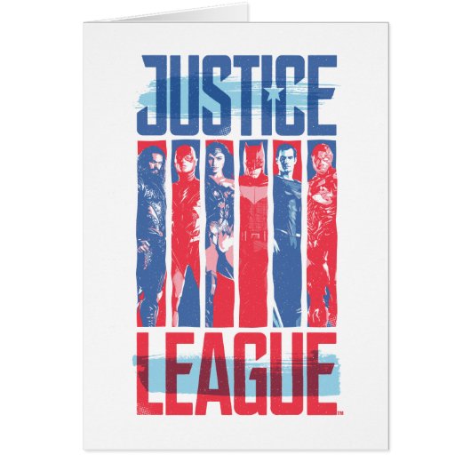Justice League | Blue & Red Group Pop Art Cards (Front)
