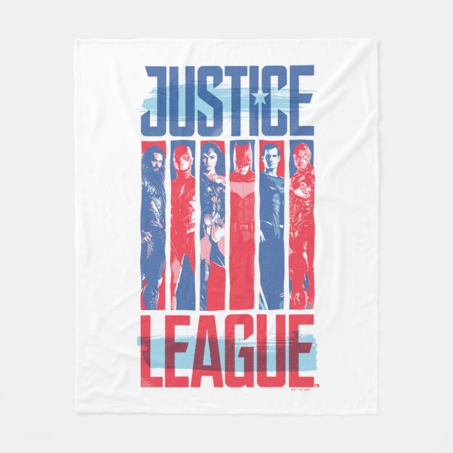 Justice League | Blue & Red Group Pop Art Fleece Blanket (Front)