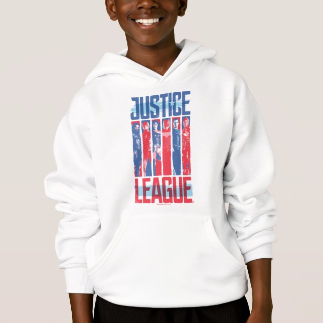 Justice League | Blue & Red Group Pop Art Hoodie (Front)