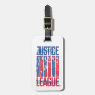 Justice League Blue & Red Group Pop Art Luggage Tag