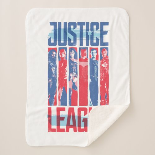 Justice League  Blue  Red Group Pop Art Sherpa Blanket