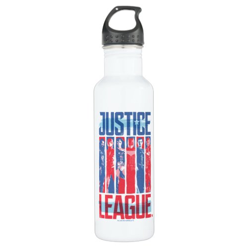 Justice League  Blue  Red Group Pop Art Stainless Steel Water Bottle