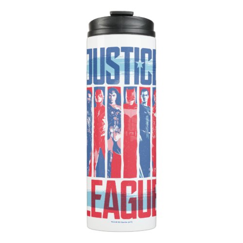 Justice League  Blue  Red Group Pop Art Thermal Tumbler